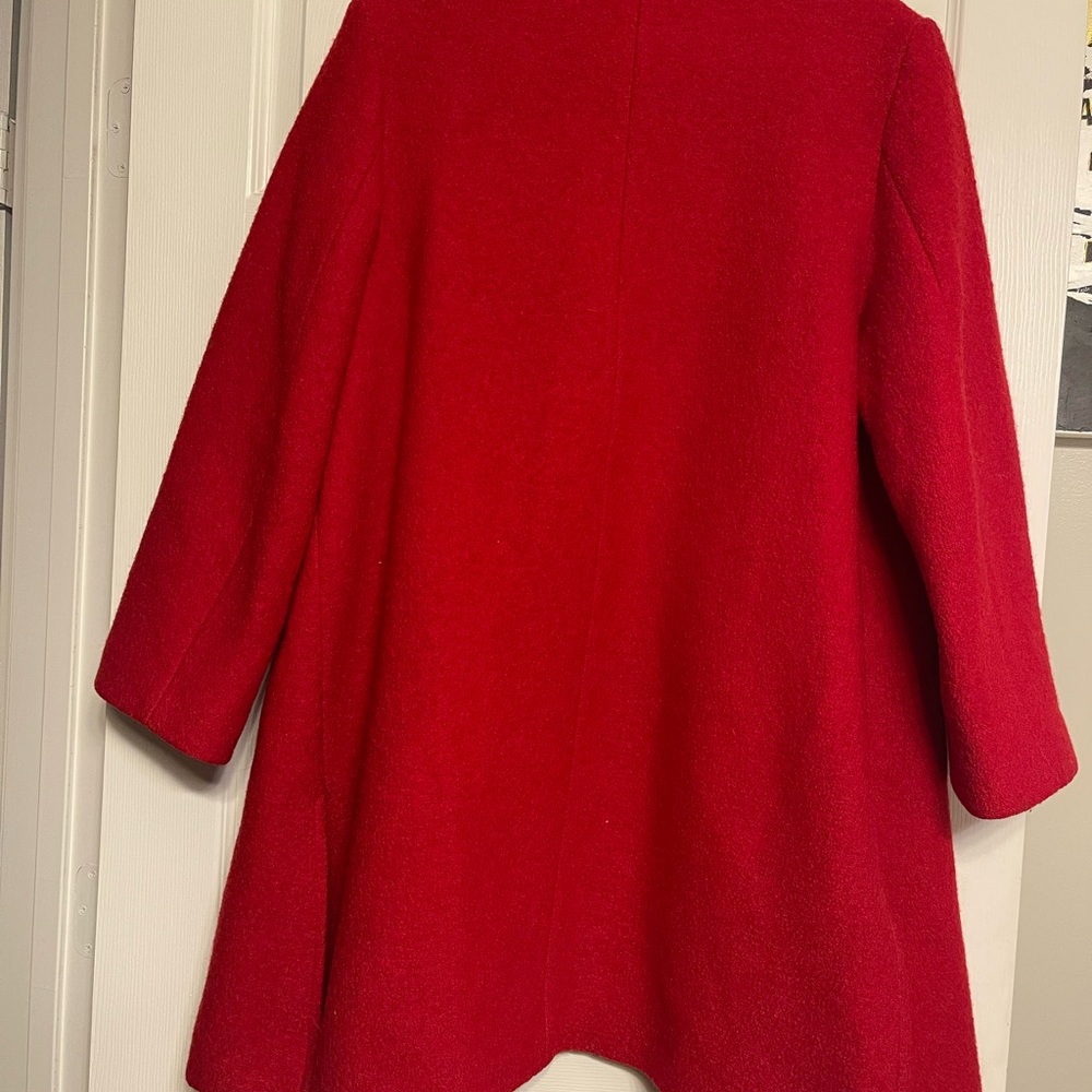 Red Wool Liz Claiborne Coat - Picture 6 of 9